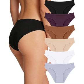 FINETOO 6 Pack Women’s Seamless Hipster Underwear No Show Panties Invisibles Briefs Soft Stretch Bikini Underwears (XS) in Saudi Arabia