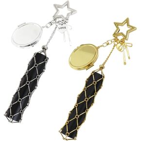 Lipstick Holder Keychain Chic Lip Gloss Holder with Mirror Lipstick Holders for Purse Bag Keychains Accessories in Kuwait