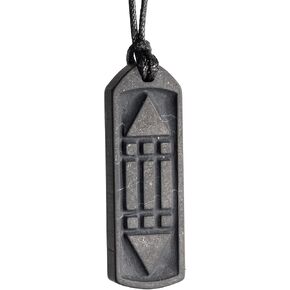 Atlantis Symbol Pendant – Double-Sided Shungite Amulet for Energy Protection, Meditation & Spiritual Healing Jewelry in Kuwait