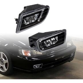 2 Pack Front Lower White LED Fog Light with Daytime Running Lamp, Black Housing Clear Lens, for 1993-1999 Toyota Corolla AE100 AE101 Base CE DX LE Sedan All Trac DX Wagon in Kuwait