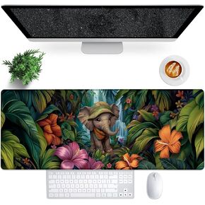 Goat Hot Dog Gaming Mouse Pad, 31.5"×11.8" Extended Desktop Mouse Pads for Keyboard Laptop Computer, Hilarious Goat Riding Hot Dog Large Desk Mat with Stitched Edges for Work Office Desk Decor in Saudi Arabia