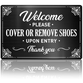 Please Remove Your Shoes Metal Sign 12 X 8 Inches, Take off Your Remove Shoes Sign for Front Door, Housewarming Gifts for New Home House, Cover Or Remove Shoes in Kuwait