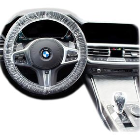 أغطية عجلة القيادة وأغطية محدد التروس للاستعمال مرة واحدة - مجموعة مكونة من 200 قطعة، لتفصيل السيارة، وغسيل السيارات، وإصلاح الخدمات الميكانيكية، ومحلات الهياكل، والإعداد لتأجير السيارات in Kuwait