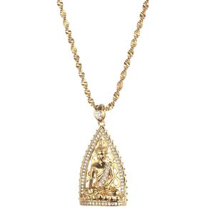 Cambodian Style Garden Buddha Buddhism Pendant Necklaces Thailand Vietnam Laos Cubic Zirconia Jewelry in Saudi Arabia