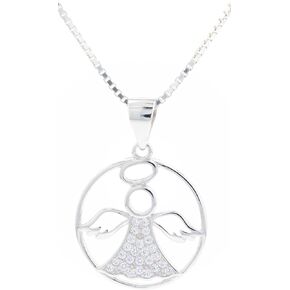 اتجاهات المجوهرات الملاك تشيكوسلوفاكيا قلادة من الفضة الاسترليني 18" in Kuwait