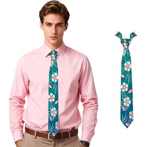 FVCENT Cosplay Tie Men's Printed Teal Green with Pink Flowers Tie Cartoon Movie Costume Props Role Playing Holiday Dress up Christmas Party Accessories in Kuwait