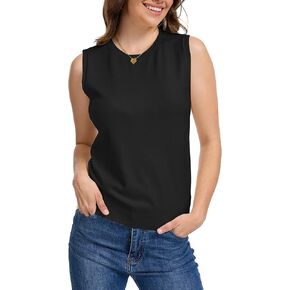 سترة نسائية من Breezy Lane بدون أكمام ورقبة دائرية وبلوفر علوي منسوج أساسي in Kuwait