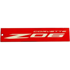 C8 Corvette ZO6 Red Steel Magnet Emblem Dusted Chrome Powder Finish 7.5" by 1.75" Z06 in Kuwait