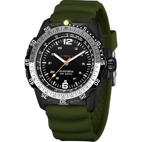 findtime Solar Watch Mens Military Analog Watches Industrial Sport Waterproof Tactical Cool Designer Wrist Watch for Men Unidirectional Rotating Bezel Silicone Strap Alloy Case in Kuwait