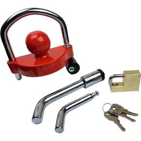 Heavy-Duty Anti-Theft Universal Trailer Hitch Lock Set, Adjustable 5/8" to 1" Latch Lock, Dual Receiver Lock for 1-7/8" to 2-5/16" Couplers in Kuwait