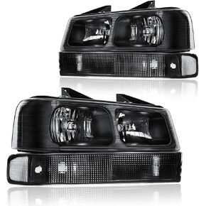 Headlights for 2003-2014 Chevy Express GMC Savana 1500/2003-2023 Express 2500 3500/2009-2022 Express 4500 Van Black Housing Clear Reflector Upper Lower Bumper Lamp in Kuwait