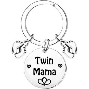 Mother's Day Gifts For Twin Mom Twins Mama Gift Keychain for Twins Mama Pregnancy Gifts For New Mom Baby Shower Announcement Gift in Kuwait