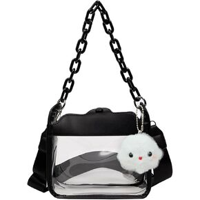 حقيبة شفافة معتمدة من الاستاد، حقيبة صغيرة تمر بالجسم للحفلات الموسيقية والمناسبات الرياضية، حقيبة يد لطيفة للنساء والفتيات in Kuwait