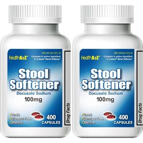 HealthA2Z Stool Softener, Docusate Sodium 100mg, Compare to Colace® Active Ingredient, 100 Capsules in Saudi Arabia
