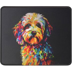 Colorful Goldendoodle Pop Art Mouse Pad, Vibrant Labradoodle Pop Art Mousepad with Non-Slip Rubber Base, Gift for Doodle Dog Lovers in Kuwait
