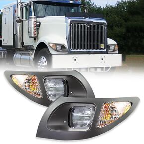 Headlights Assembly Fit for 2008-2018 International CXT Truck Headlamp Halogen Pair Left Driver & Right Passenger Side（Black） in Kuwait