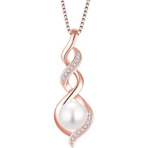 قلادة اللؤلؤ للنساء 925 الفضة الاسترليني قلادة اللؤلؤ قلادة أنيقة واحدة من اللؤلؤ الحقيقي قلادة عيد ميلاد الذكرى السنوية مجوهرات هدايا للزوجة لها in Kuwait