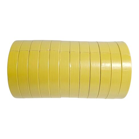 شريط لاصق للسيارات MTP18-12 لون أصفر 18 مم × 50 م (3/4 بوصة × 55 ياردة) - غلاف 12 قطعة - مقاوم لدرجات الحرارة العالية - بدون بقايا - مرن - الطلاء وإعادة التشطيب in Kuwait