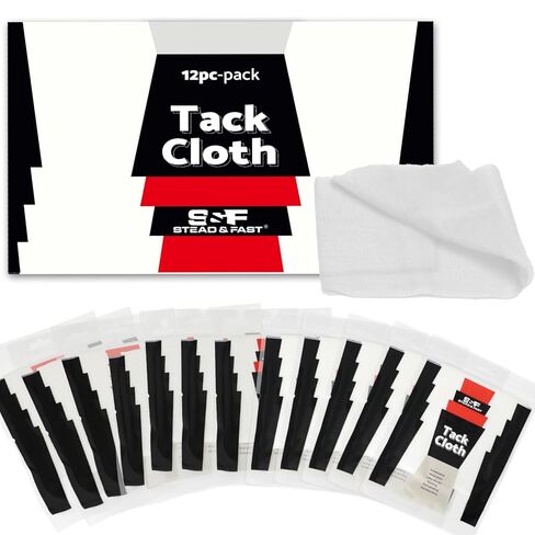 S&F STEAD & FAST Tack Cloth for Automotive Painting, White, 12-Pc Tack Cloths for Removing Dust from Woodworking in Kuwait