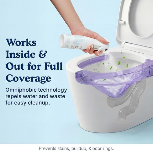 spotLESS MATERIALS Toilet Coating, Toilet Coating Spray for Ceramic and Porcelain, Water Repellent Barrier, Helps Reduce Scrubbing and Cleaning Time, PFAS Free Bathroom Essential, Cleaning Supplies in Saudi Arabia