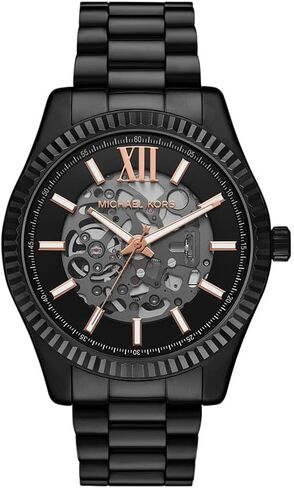 Michael Kors Men's Watch, Lexington Automatic Black Stainless Steel Watch for Men in Saudi Arabia