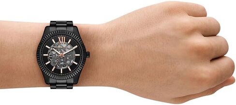 Michael Kors Men's Watch, Lexington Automatic Black Stainless Steel Watch for Men in Saudi Arabia