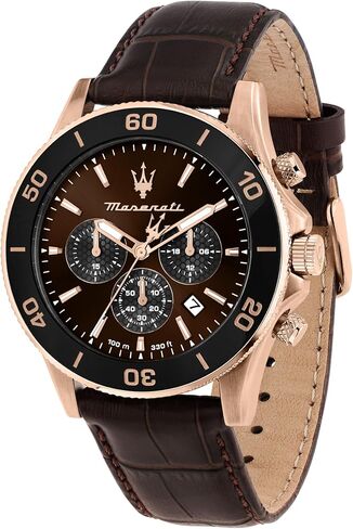 Maserati Limited Edition Men’s Watch, Chronograph, Analog, Leather Strap, Waterproof, Competition Collection - R8871600001 in Kuwait