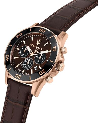 Maserati Limited Edition Men’s Watch, Chronograph, Analog, Leather Strap, Waterproof, Competition Collection - R8871600001 in Kuwait