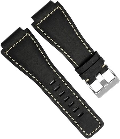 33 * 24mm Convex End Italian Leather Watch Band For Bell Series BR01 BR03 Bracelet Belt Ross Rubber Man Strap in Saudi Arabia