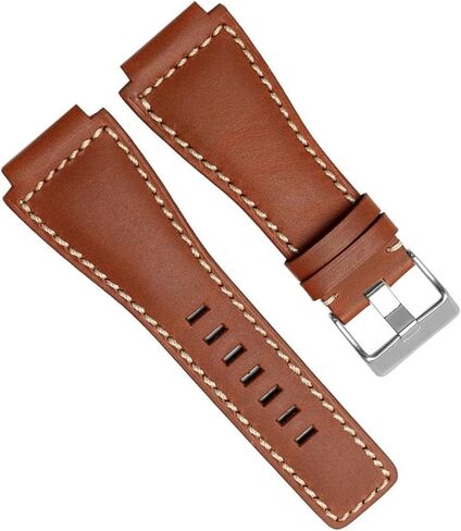 33 * 24mm Convex End Italian Leather Watch Band For Bell Series BR01 BR03 Bracelet Belt Ross Rubber Man Strap in Saudi Arabia