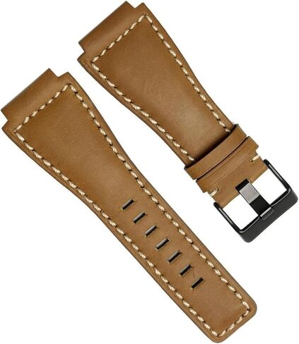 33 * 24mm Convex End Italian Leather Watch Band For Bell Series BR01 BR03 Bracelet Belt Ross Rubber Man Strap in Saudi Arabia