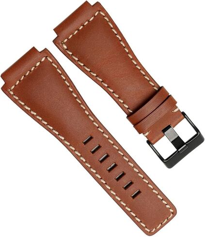 33 * 24mm Convex End Italian Leather Watch Band For Bell Series BR01 BR03 Bracelet Belt Ross Rubber Man Strap in Saudi Arabia