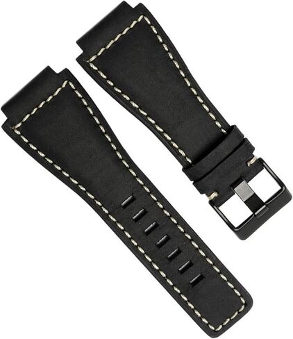 33 * 24mm Convex End Italian Leather Watch Band For Bell Series BR01 BR03 Bracelet Belt Ross Rubber Man Strap in Saudi Arabia