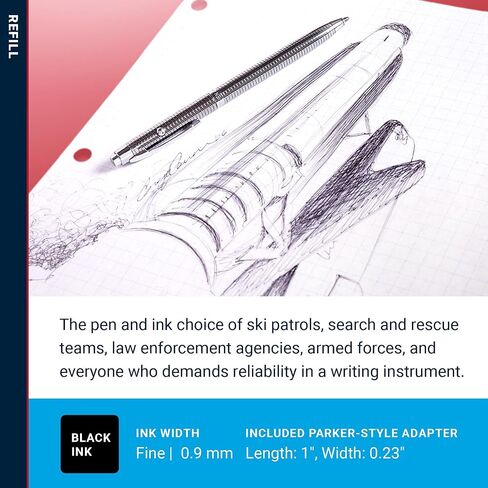 Fisher Space Pen Fine Point Pressurized Cartridge Refill, Black Ink, 2 Pack in Kuwait