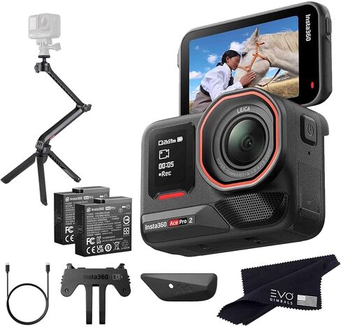 Insta360 Ace Pro 2 Multimount Bundle- 8K Waterproof Action Camera Co-Engineered with Leica, Flagship 1/1.3" Sensor, 8K30, 4K60fps, 50MP, 2.5" Flip Screen|Bundle Includes Multi Mount (128GB) in Kuwait