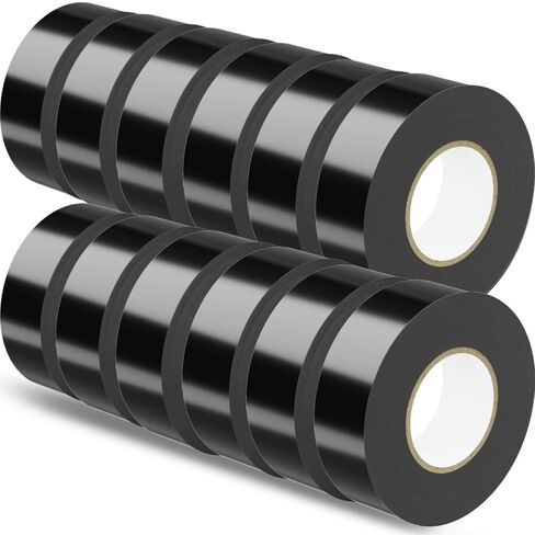 SWRT 6 Pack Black Electrical Tape Waterproof, 0.75 in x 66 FT Professional Grade UL/CSA Listed High Temp Electric Tape Under 600V for All Weather - UV Protection - Flame Retardant in Kuwait