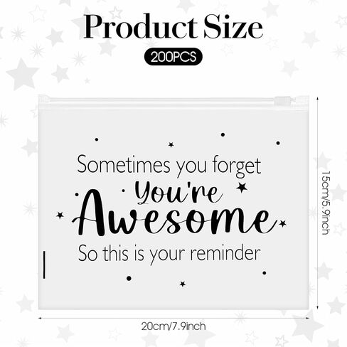 200 Pcs Inspirational Gifts for Women Bulk - EVA Cosmetic Makeup Bags with Zipper, You Are Awesome Travel Toiletry Pouch for Nurse, Teacher Appreciation & Birthday Christmas Gift (8 x 6 Inch) in Kuwait
