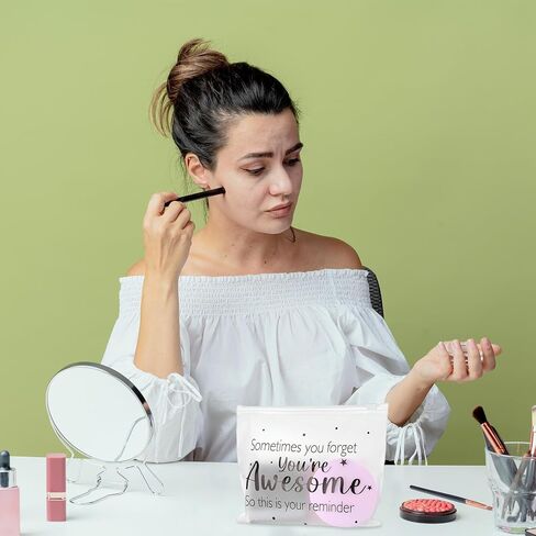 200 Pcs Inspirational Gifts for Women Bulk - EVA Cosmetic Makeup Bags with Zipper, You Are Awesome Travel Toiletry Pouch for Nurse, Teacher Appreciation & Birthday Christmas Gift (8 x 6 Inch) in Kuwait