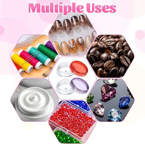 10 Pcs Sample Containers with Lids, 2g Mini Travel Jars, Travel Containers for Creams, Refillable Makeup Samples Container, Clear Sample Pots with Mini Spatulas for Toiletries, Creams, Lotions 3x1.2cm in Kuwait