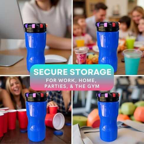 Classic - 32oz Reusable Locking Bottle Patented Anti-Drink Spiking Technology, Drink Spiking Prevention (Blue, 32 oz) in Saudi Arabia