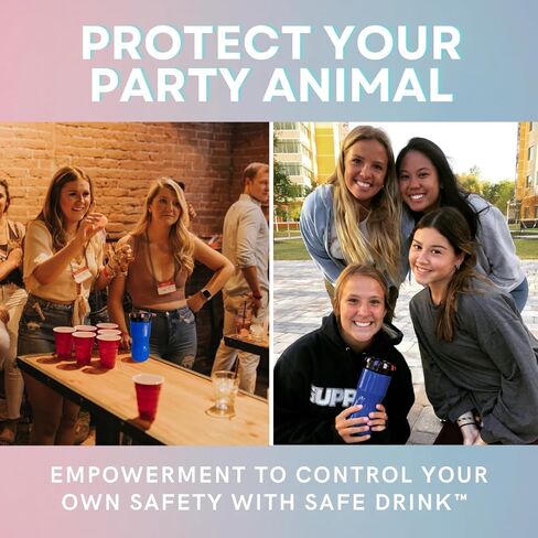 Classic - 32oz Reusable Locking Bottle Patented Anti-Drink Spiking Technology, Drink Spiking Prevention (Blue, 32 oz) in Saudi Arabia