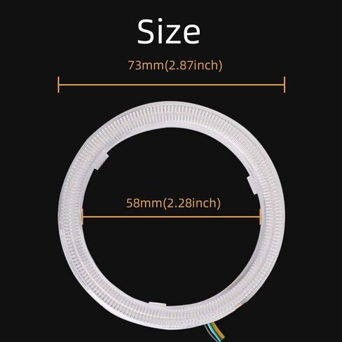 مجموعة واحدة من Grandview 70 مم متعددة الألوان RGB LED حلقات هالة COB 72SMD للهواتف الذكية iOS Android App بلوتوث التحكم في السيارة عيون الملاك حلقة دائرية مصباح أمامي أضواء النهار الجري (DRL) 12 فولت in Kuwait