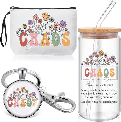 Kacctyen Social Worker Gift for Women, Social Work Month Gifts Appreciation Makeup Bag with Keychain 17 oz Glass Thank You Cup with Lid and Straw Set in Kuwait