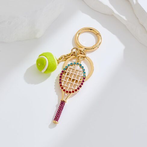 Sport Keychain Cute Badminton Tennis Purse Hangdbags Charm Trendy Key Chain Accessory in Saudi Arabia