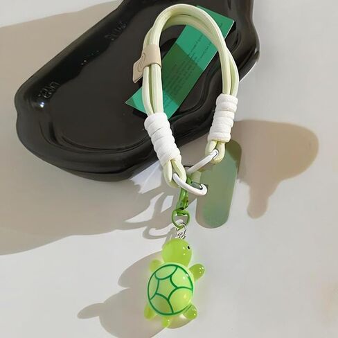 Turtle Keychain Wristlet Cute Durable Car Keychain Purse Bag Charms Phone Accessories Gift for Women in Saudi Arabia