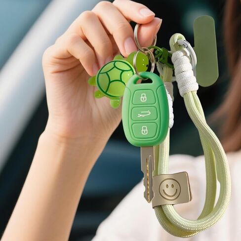 Turtle Keychain Wristlet Cute Durable Car Keychain Purse Bag Charms Phone Accessories Gift for Women in Saudi Arabia