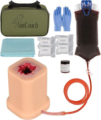 SimCoach Wound Packing Trainer Kit, Stop The Bleed Kit for Wound Packing Training, Wound Dressing Kit for Tourniquet Training (Education Training USE ONLY) in Kuwait