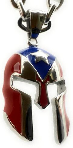 Papiichulo المتقشف بورتوريكو خوذة قلادة قلادة مع سلسلة ربط 24 بوصة، احتفالا بفخر بوريكوا. in Kuwait