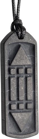 Atlantis Symbol Pendant – Double-Sided Shungite Amulet for Energy Protection, Meditation & Spiritual Healing Jewelry in Kuwait