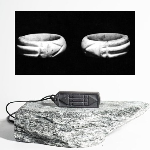 Atlantis Symbol Pendant – Double-Sided Shungite Amulet for Energy Protection, Meditation & Spiritual Healing Jewelry in Kuwait